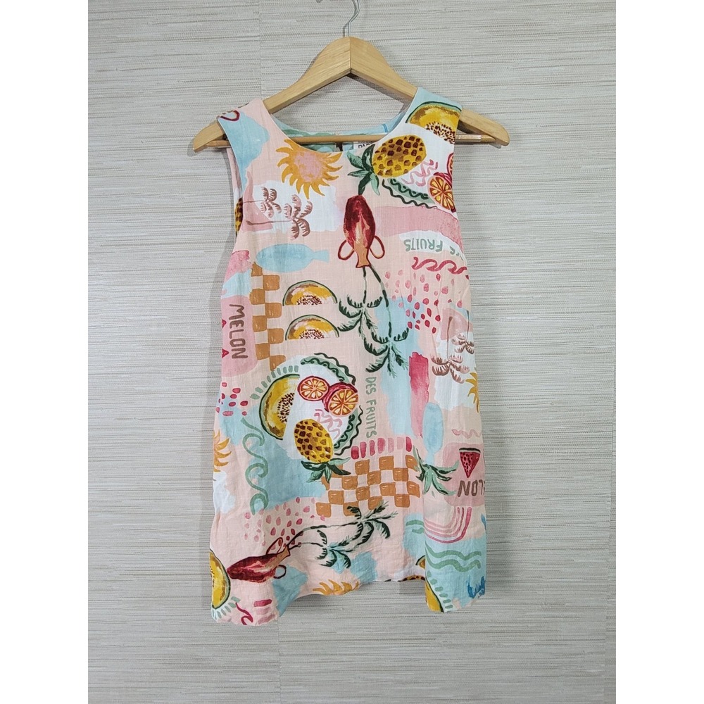 Paper Heart Womens Dress Size M Sleeveless Fruit Print Linen Blend Casual - Picture 2 of 10